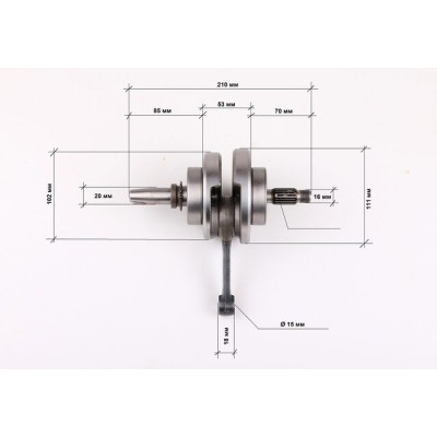 Коленвал с подшипниками на Shineray XY150, Loncin LX150, Zongshen ZS150
