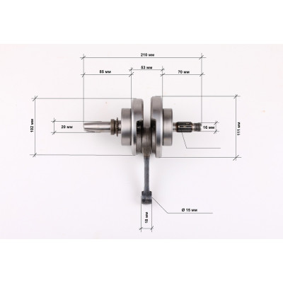 Коленвал с подшипниками на Shineray XY150, Loncin LX150, Zongshen ZS150